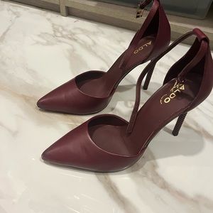 ALDO BURGUNDY STILETTO HEELS
